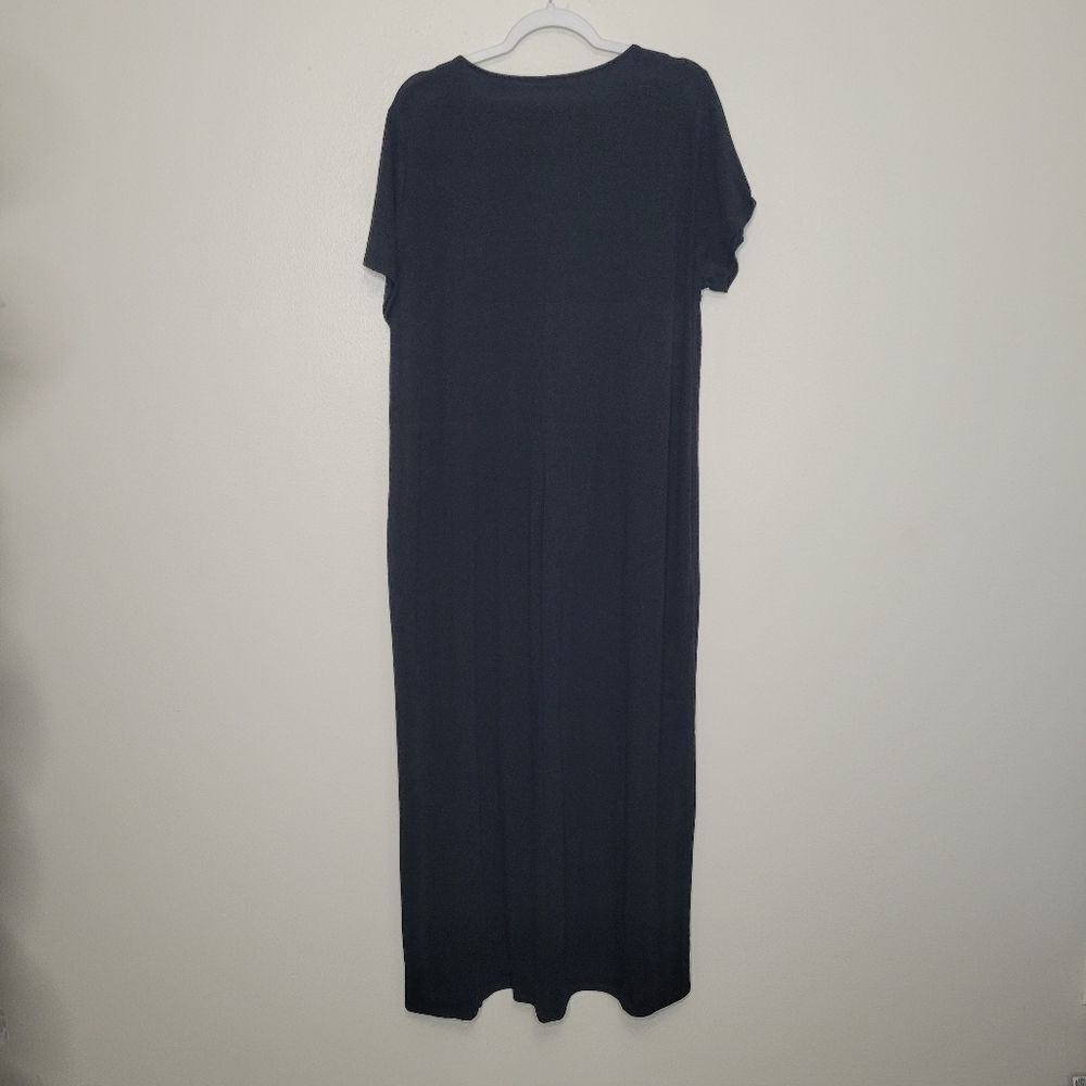 Torrid Black Maxi Jersey Lace Up T-shirt Dress Casual Comfortable Plus Size 2x - Picture 4 of 8